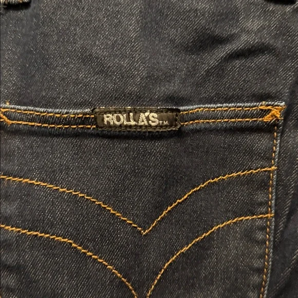 ROLLA'S Midnight Blue Denim with Gold Stitching - Picture 6 of 8